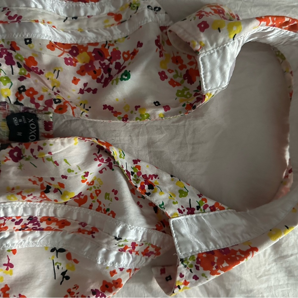 Open upper back front button up summer top